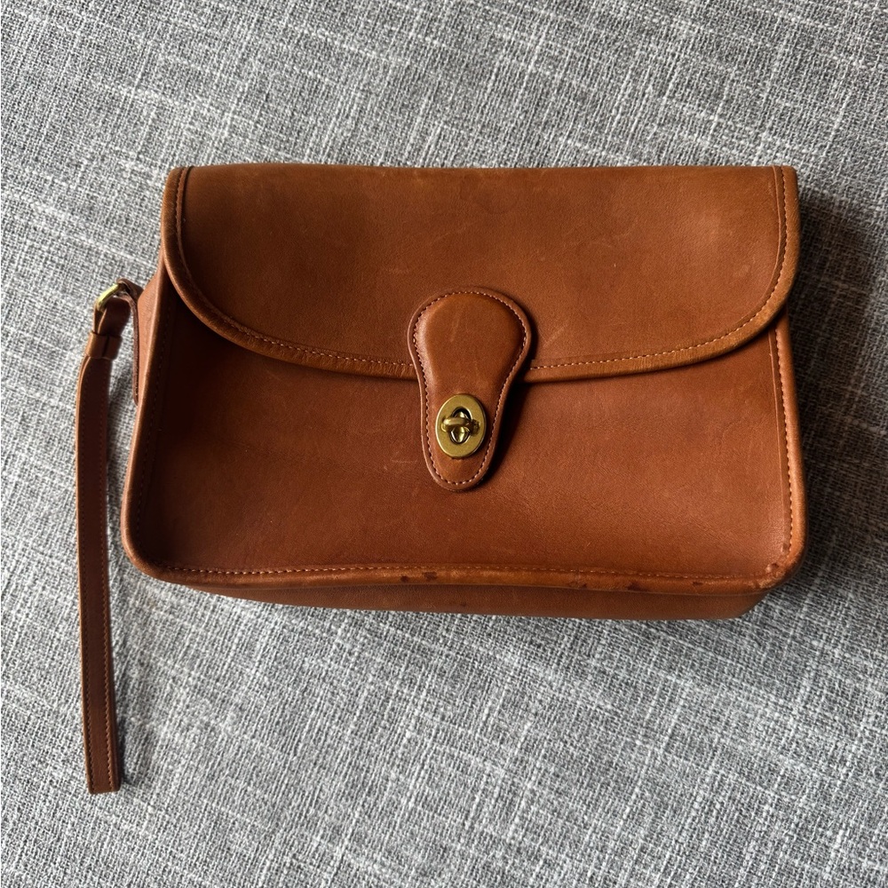 Coach Leather Tan Clutch